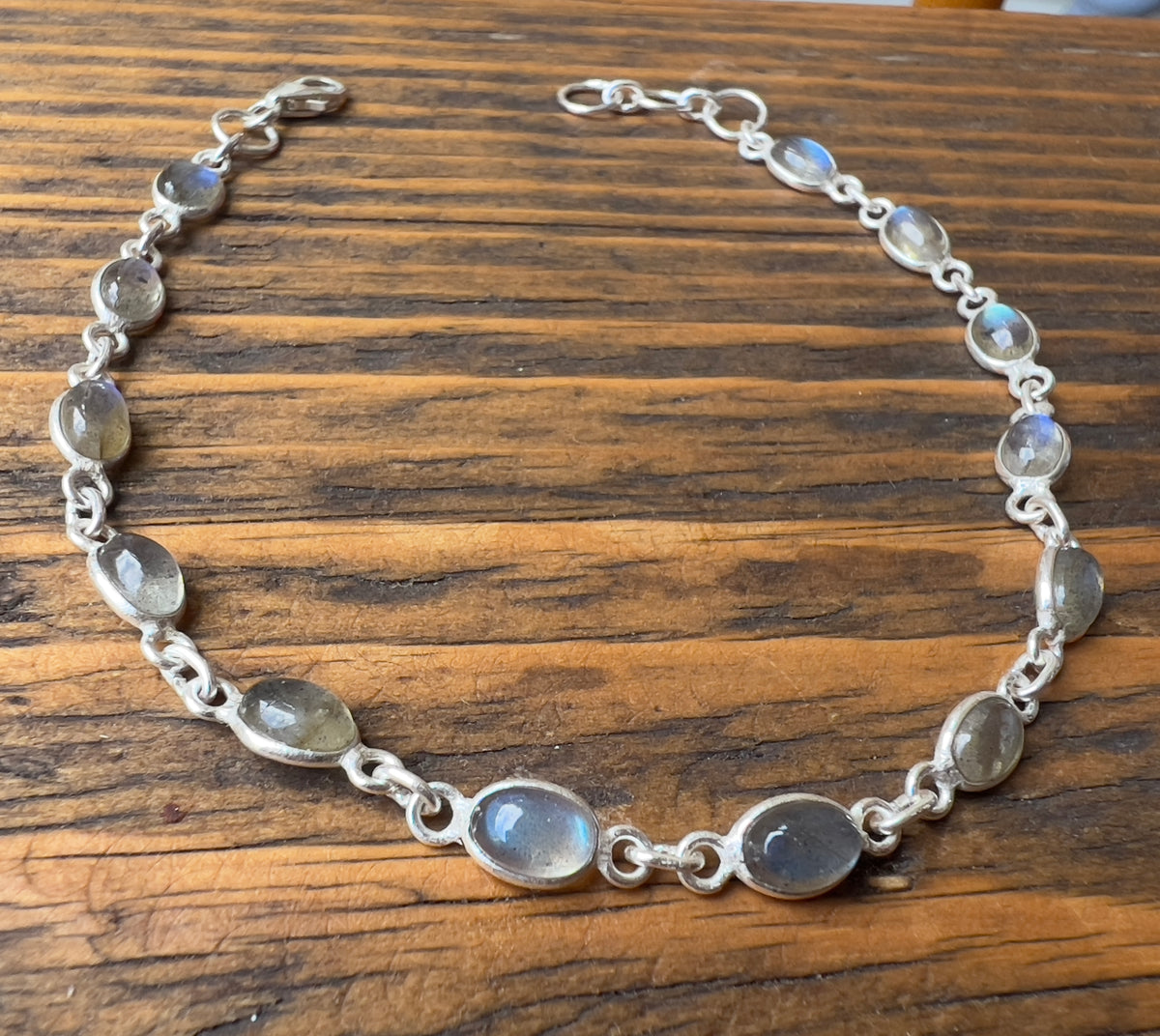 Dainty Labradorite Sterling Silver Bracelet