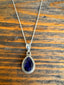 Feceted Sapphire Teardrop Silver Necklace Pendant