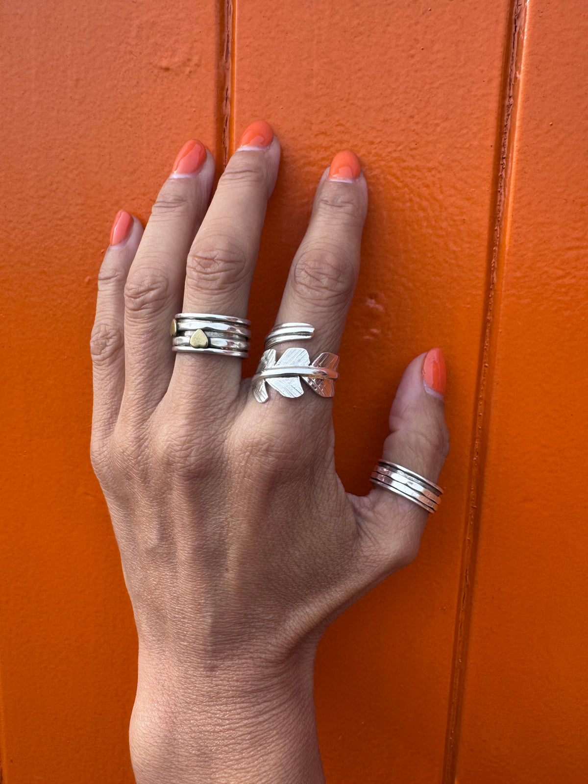 Big Leaf Wrap Sterling Silver Ring-Adjustable