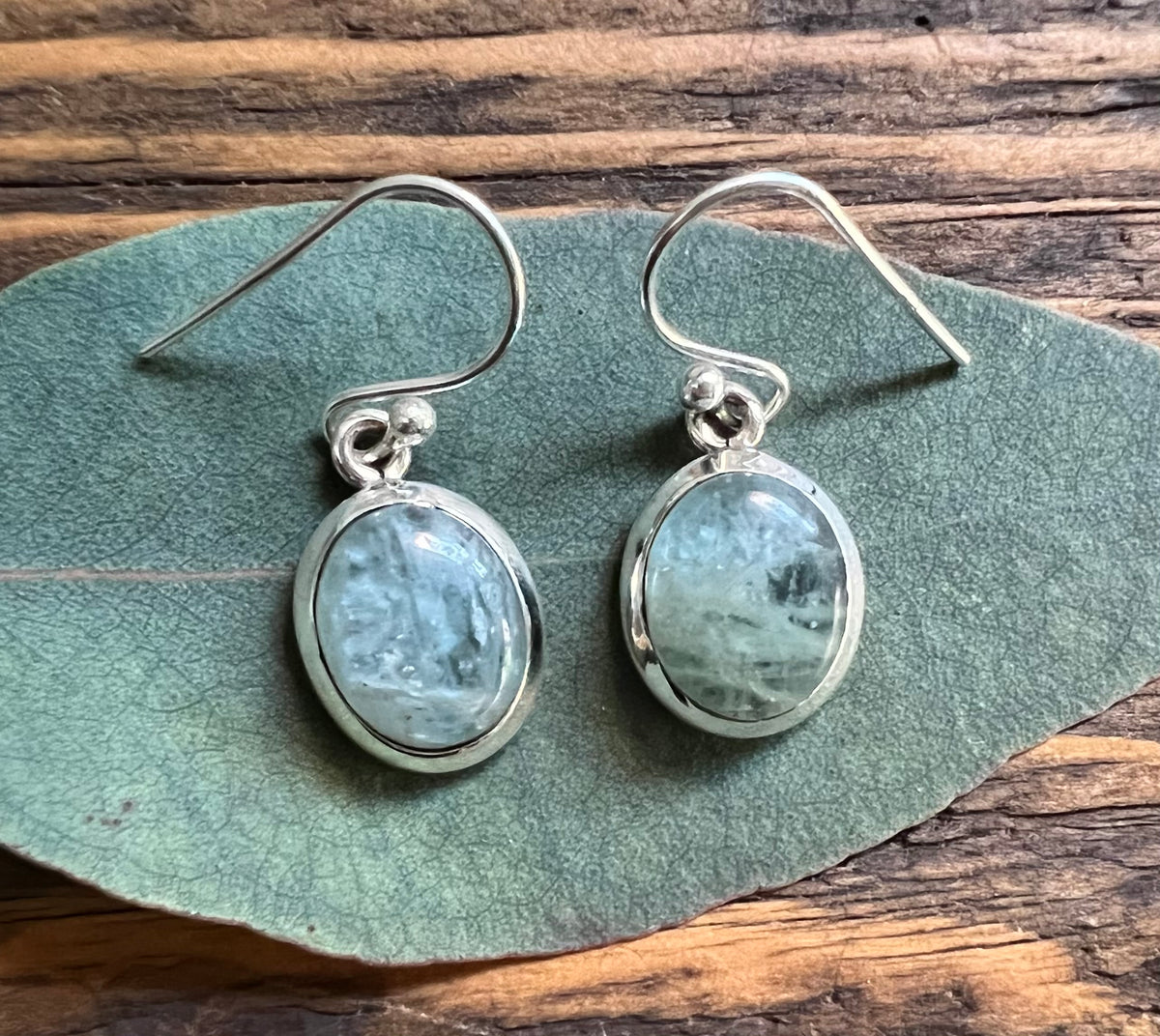 Classic Aquamarine Oval Sterling Silver Earrings