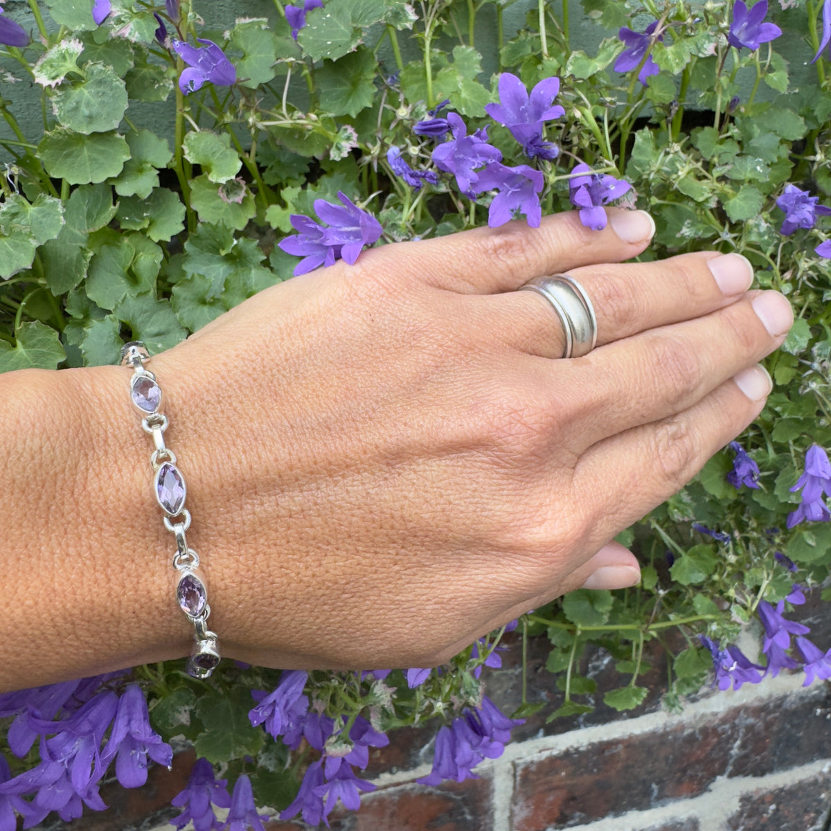 Amethyst Sterling Silver Bracelet