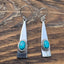 Long Triangle Silver Turquoise Gemstone Earrings