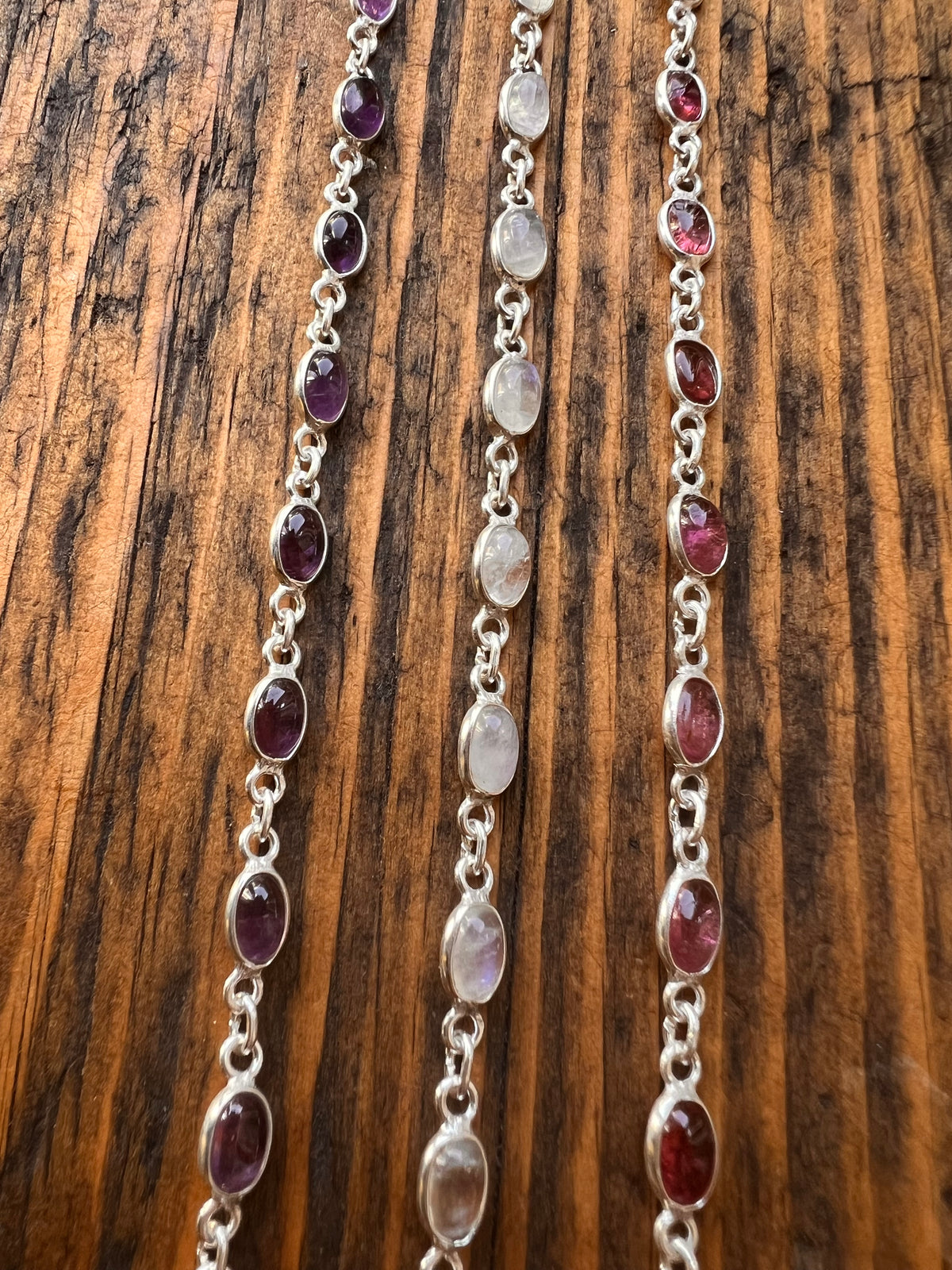 Dainty Amethyst Sterling Silver Bracelet