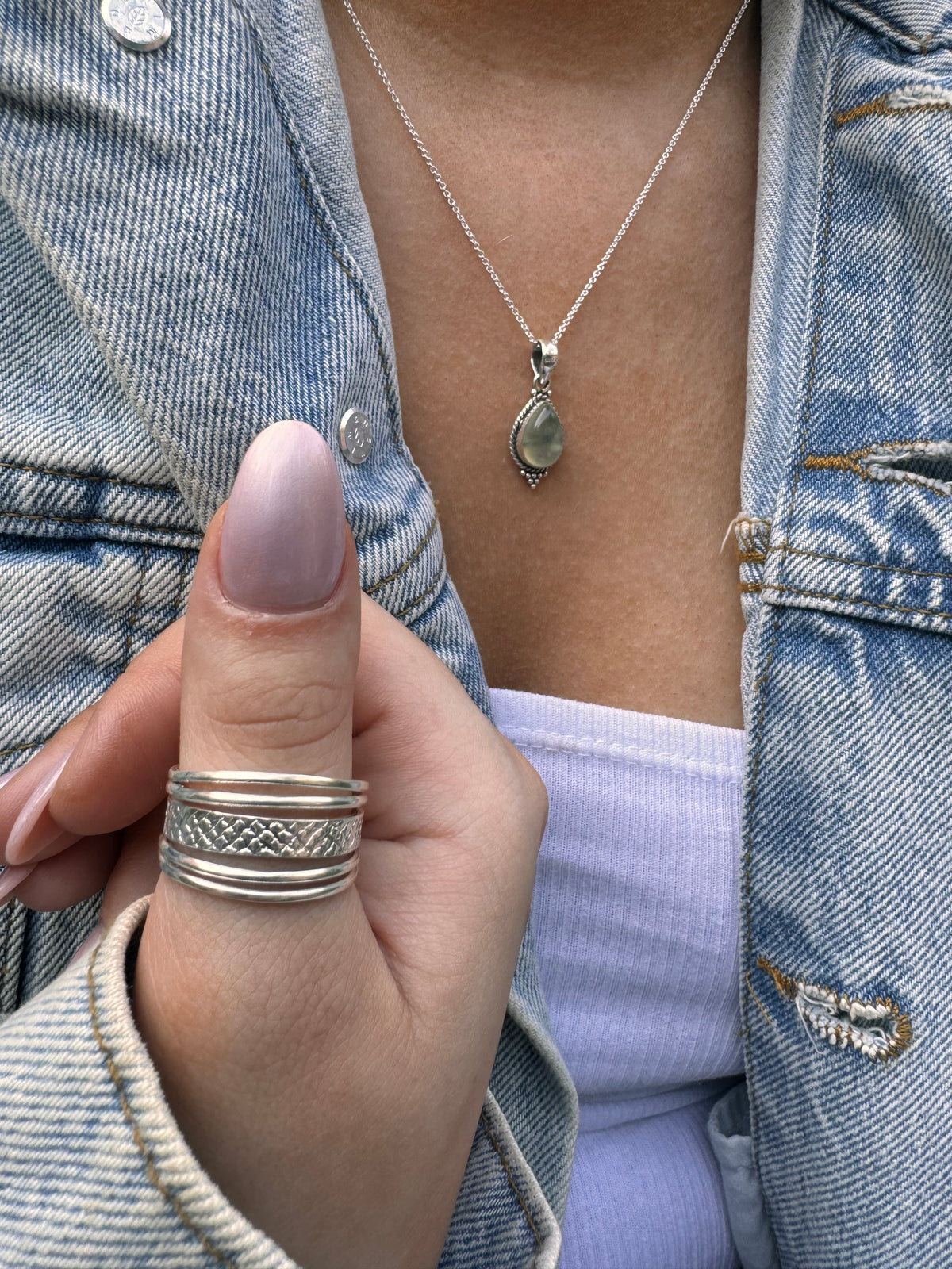Sterling Silver Adjustable Wide Band Ring-Texture Boho Jewellery
