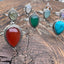Teardrop Gemstone Boho Sterling Silver Ring - Gemstone & Size Options