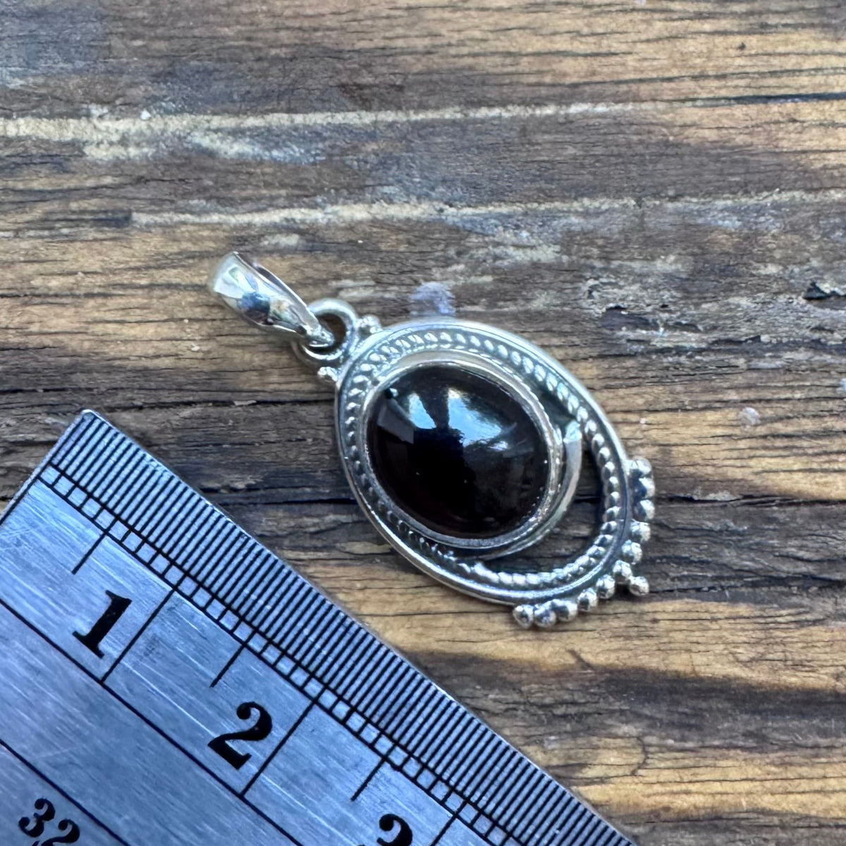 Boho Black Onyx Ornate Oval Necklace