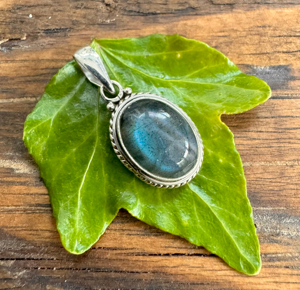 Labradorite Bohemian Oval Sterling Silver Necklace