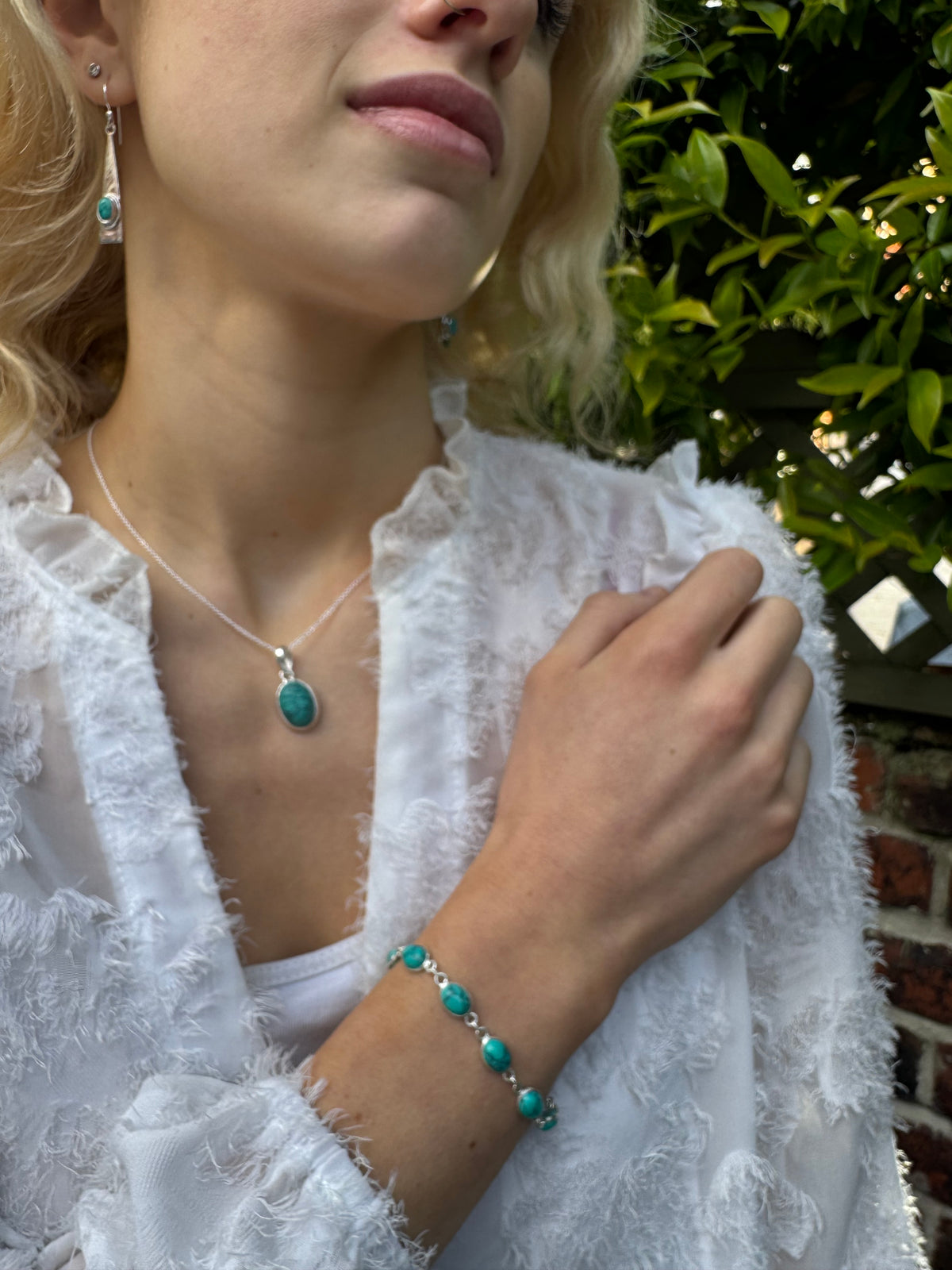 Dainty Turquoise Sterling Silver Bracelet