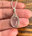 Rose Quartz Oval Bohemian Silver Necklace