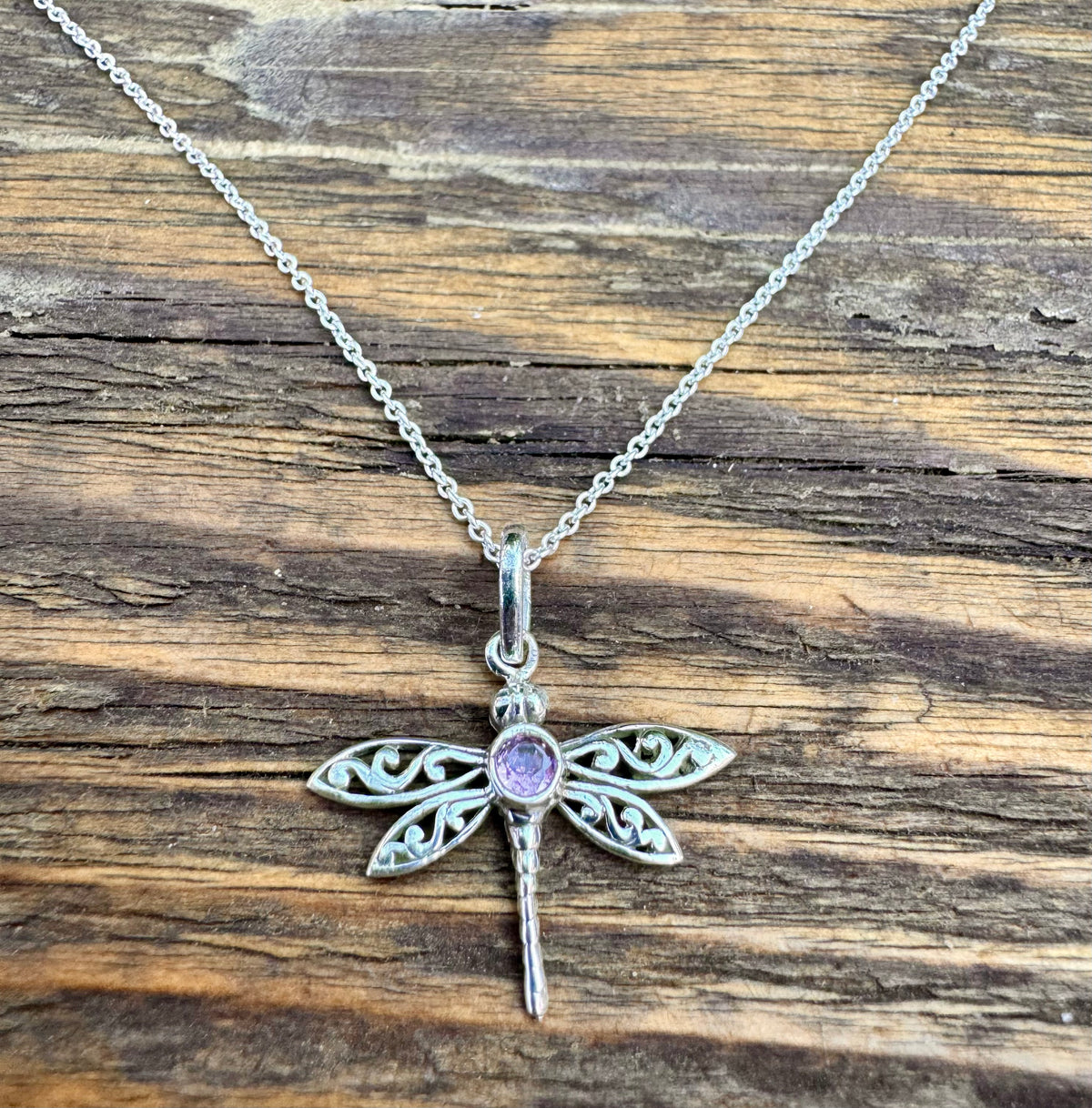 Dragonfly Gemstone Pendant Necklace