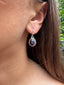 Amethyst Oval Dot Silver Earrings