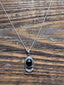 Boho Garnet Ornate Oval Necklace