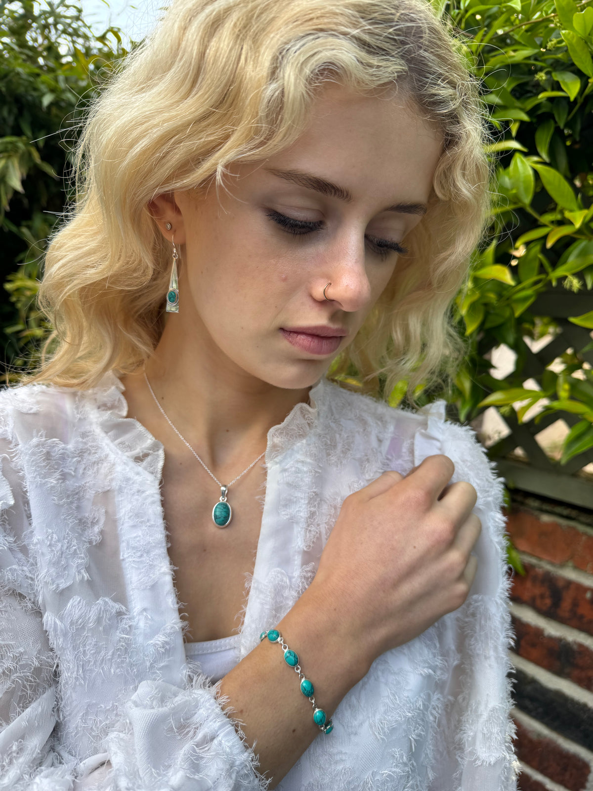 Dainty Turquoise Sterling Silver Bracelet