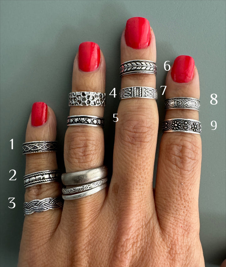 Assorted Styles - Adjustable Toe Midi or Pinky Silver Ring - Choose your Favourite