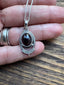 Boho Garnet Ornate Oval Necklace