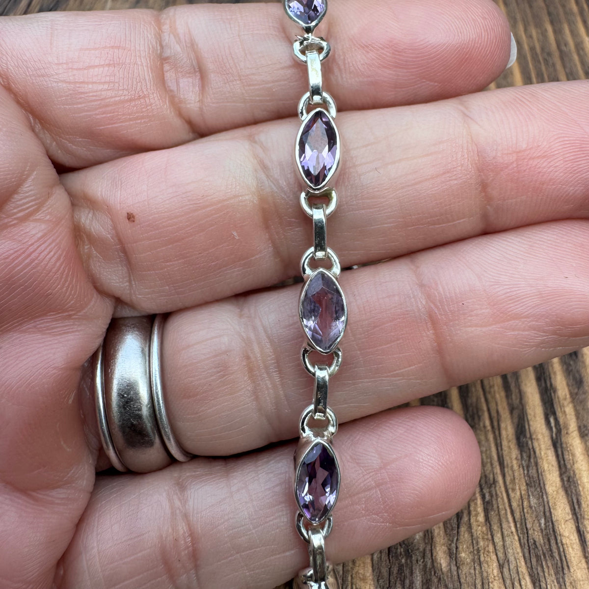 Amethyst Sterling Silver Bracelet