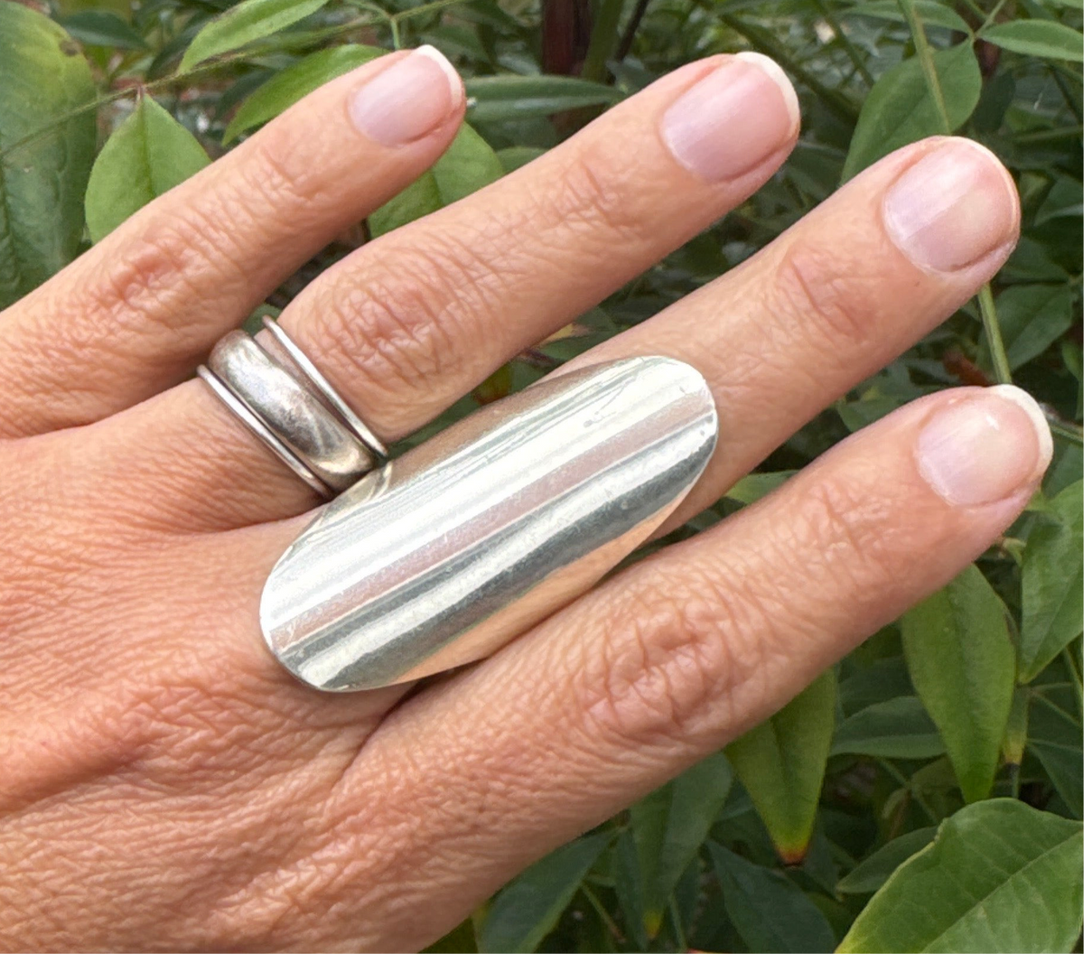 Full Finger Sterling Silver Statement Ring - Adjustable- Choose Your Finish