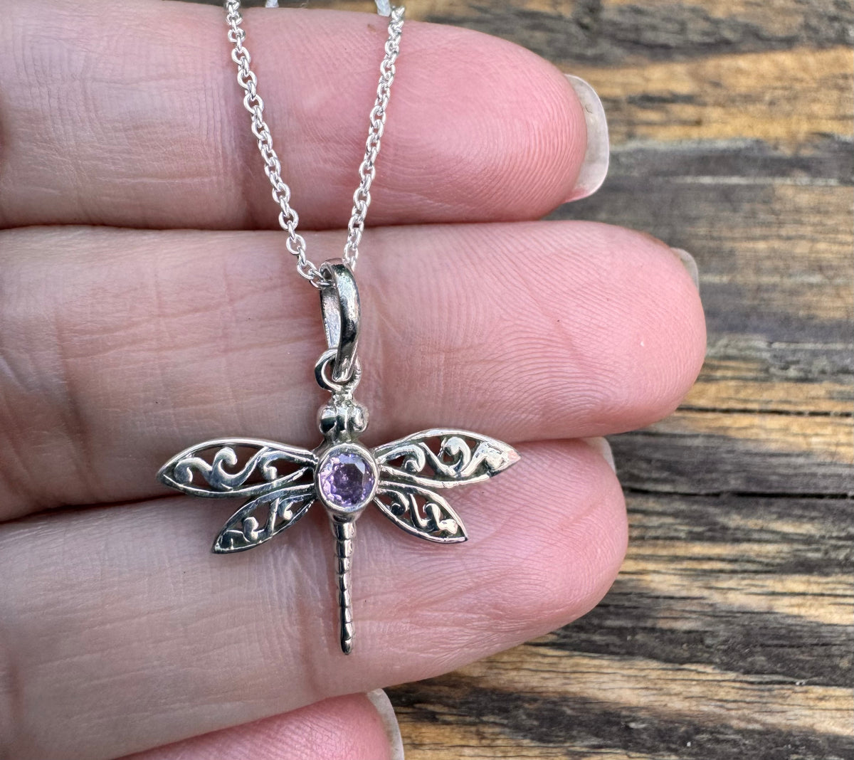 Dragonfly Gemstone Pendant Necklace