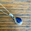 Feceted Sapphire Teardrop Silver Necklace Pendant