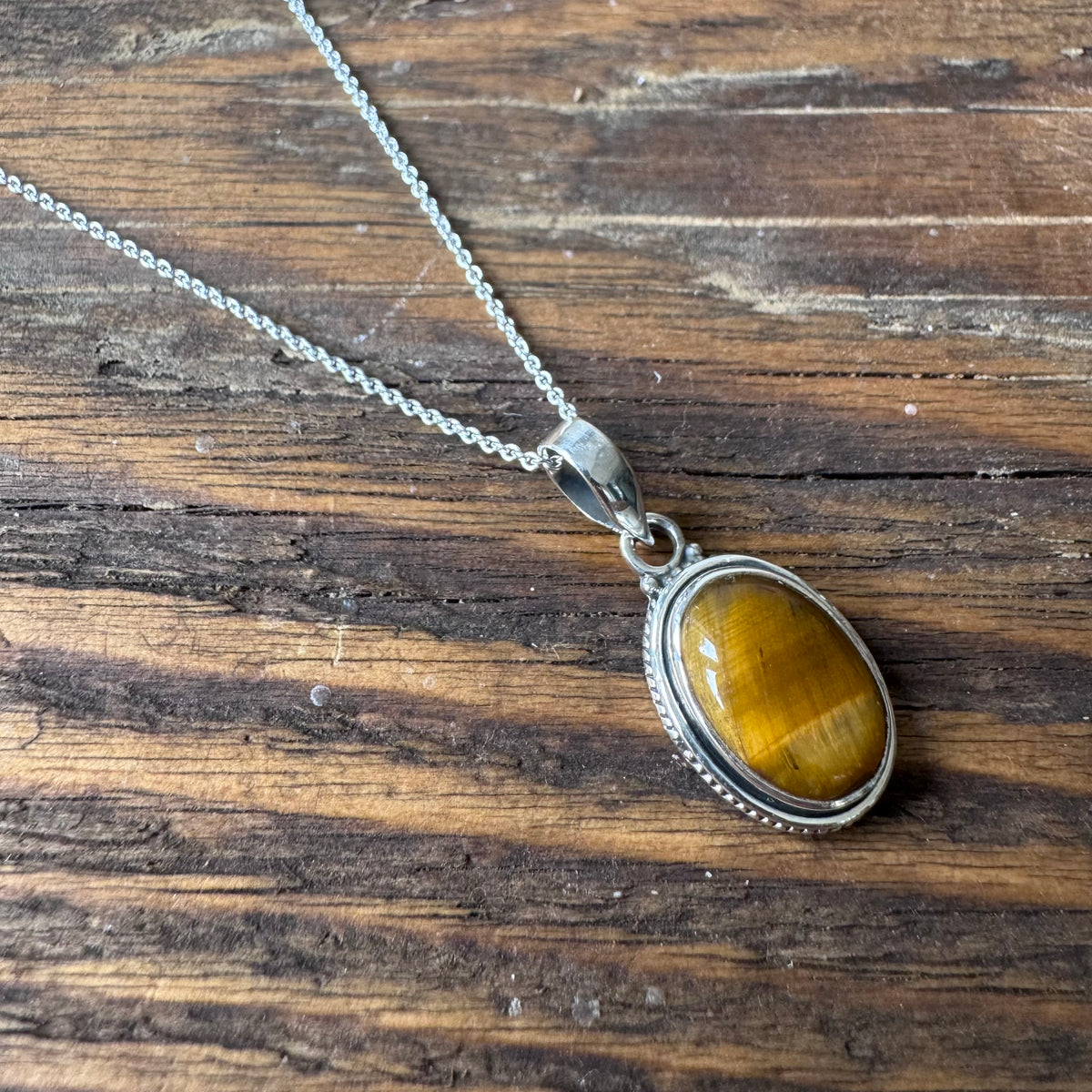 Tiger Eye Bohemian Silver Necklace