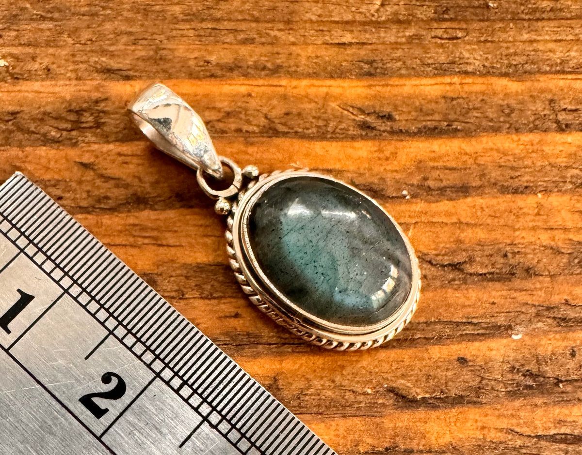 Labradorite Bohemian Oval Sterling Silver Necklace