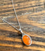Carnelian Oval Bohemian Sterling Silver Necklace
