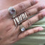 Full Finger Sterling Silver Hammered Wave Statement Ring