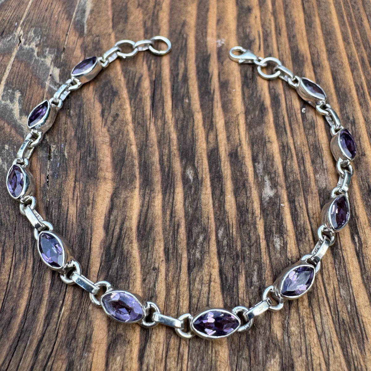 Amethyst Sterling Silver Bracelet