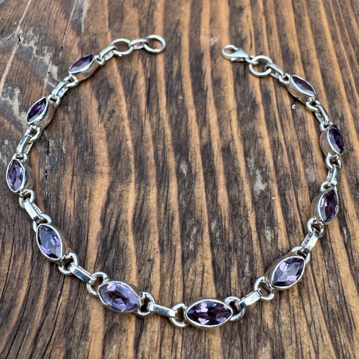 Amethyst Sterling Silver Bracelet