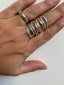 Full Finger Sterling Silver Hammered Wave Statement Ring