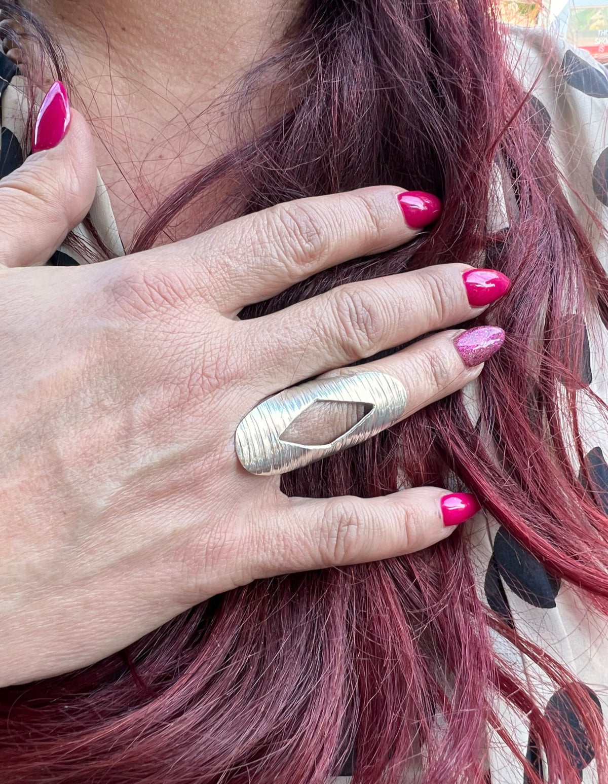 Full Finger Sterling Silver Statement Ring - Adjustable- Choose Your Finish