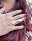 Full Finger Sterling Silver Statement Ring - Adjustable- Choose Your Finish