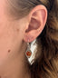 Carnelian Vintage Scroll Silver Drop Earrings