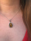 Tiger Eye Oval Dot Silver Necklace