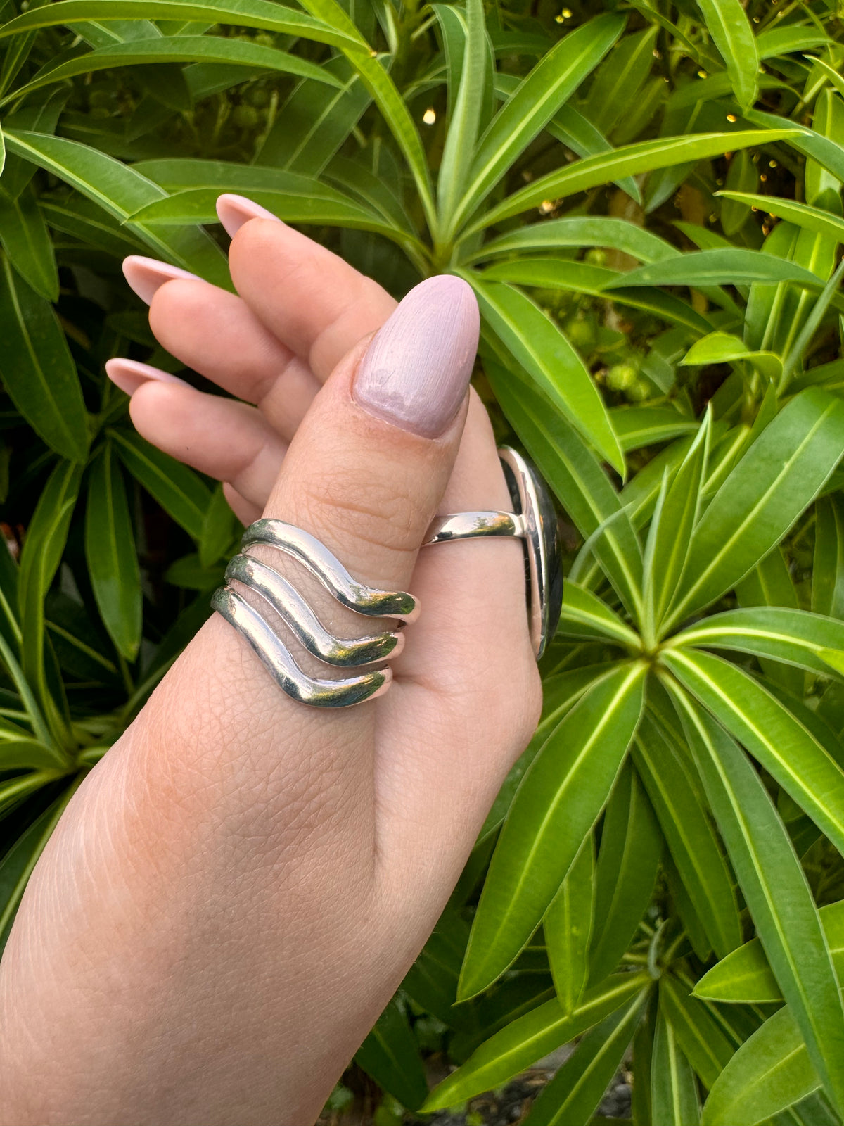Chevron Sterling Silver Ring - Adjustable - Great on Thumb