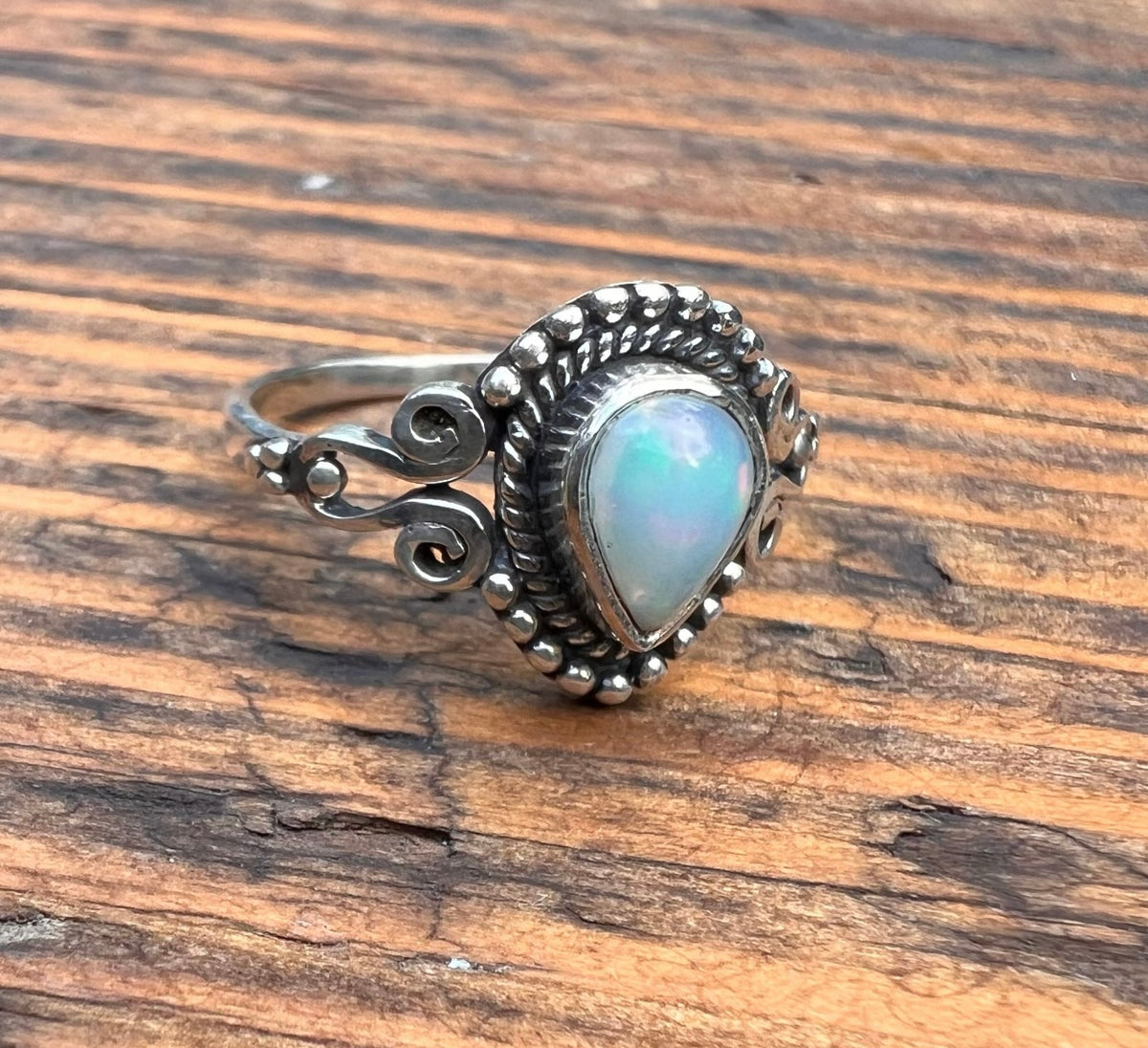 Ethiopian Opal Ornate Oval Ring