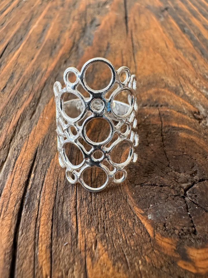 Bubble Circle Sterling Silver Ring
