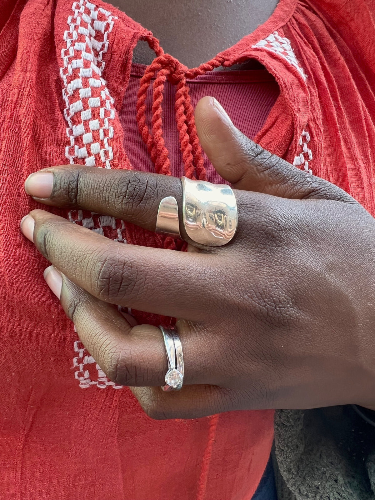 Sterling Silver Statement Wide Wrap Ring