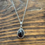 Garnet Oval Oval Dot Silver Necklace