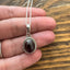 Garnet Oval Oval Dot Silver Necklace