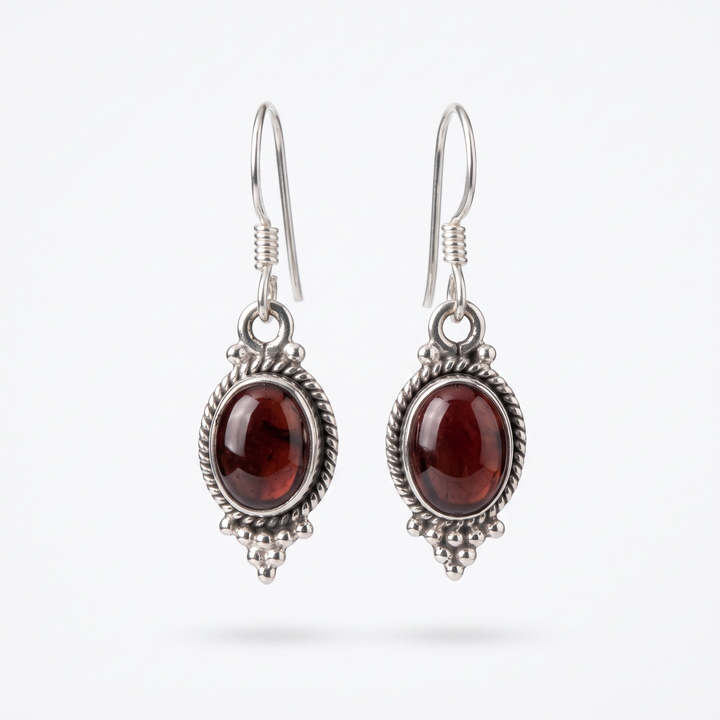 Boho Garnet Earrings