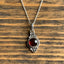 Garnet Vintage Scroll Pendant Necklace