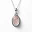 Rose Quartz Oval Bohemian Silver Necklace