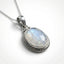 Moonstone Oval Bohemian Sterling Silver Necklace