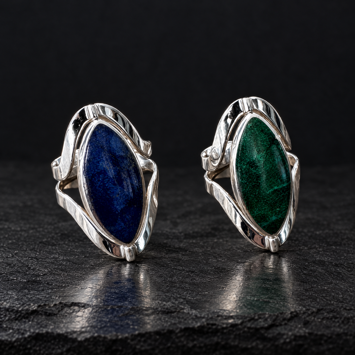 Reversible Gemstone Ring- Sterling Silver-Adjustable