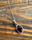 Amethyst Oval Bohemian Silver Necklace