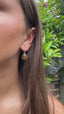 Tiger Eye Oval Dot Silver Earrings