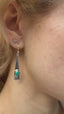Long Triangle Silver Turquoise Gemstone Earrings