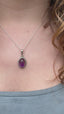 Amethyst Oval Bohemian Silver Necklace