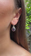 Amethyst Oval Dot Silver Earrings
